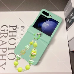 Hand Chain Hinge Phone Case with Stylish Flip Design for Xiaomi MIX Flip 2 (Green)