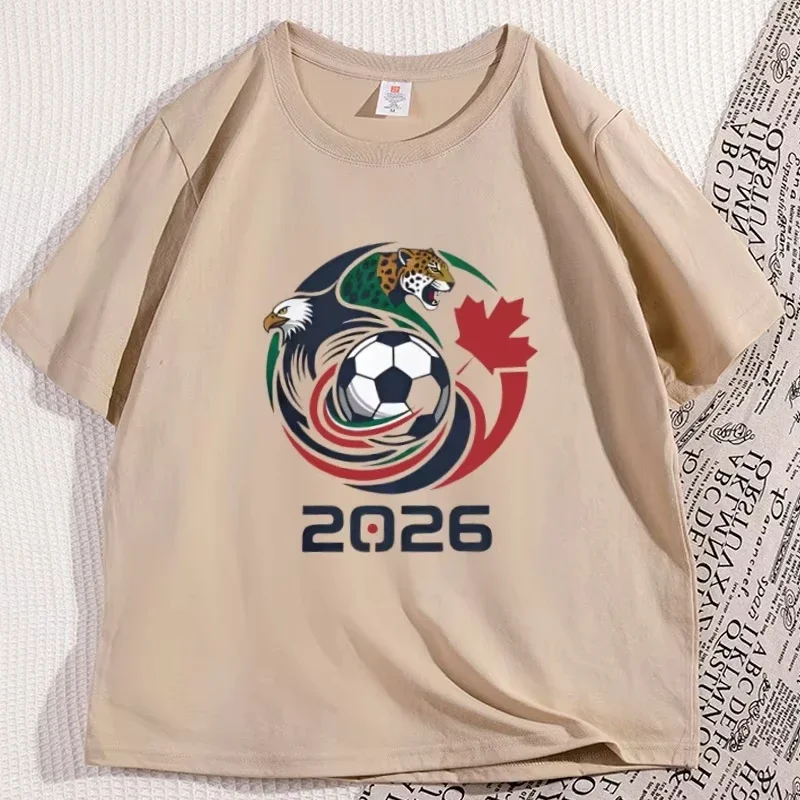 T-shirt Sportiva 2026 USA Canada Messico Calcio Aquila Grafica Cotone Manica Corta Bambini Donna Uomo Maglietta Basic - immagine 2