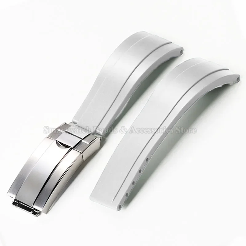 Enhanced Waterproof Silicone Sport Watch Strap with Metal Fold Buckle - 20mm Rubber Wrist Band