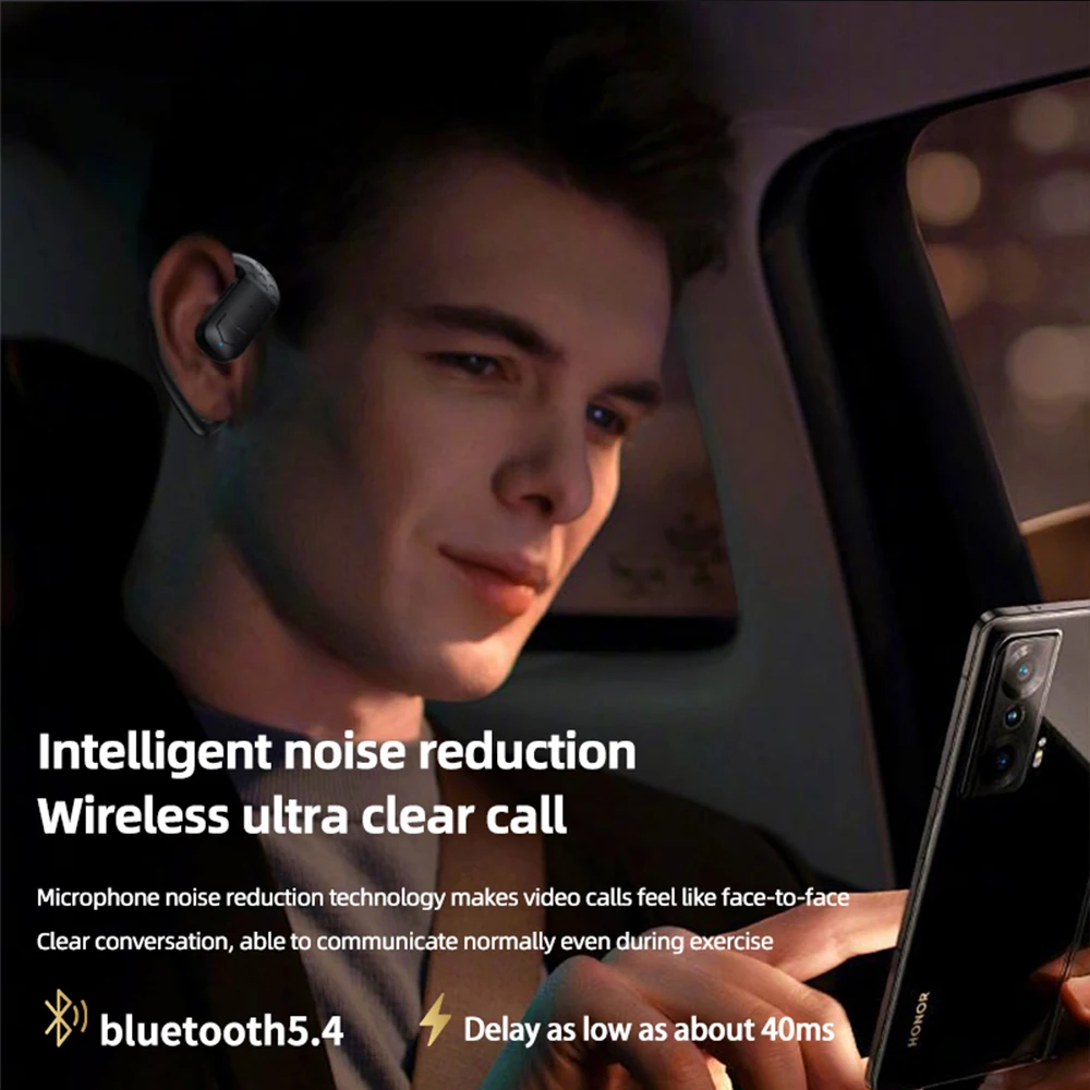 Bluetooth 5.4 Wireless Earbuds monaural digital display sports wireless headphones noise cancellation For All Smartphones