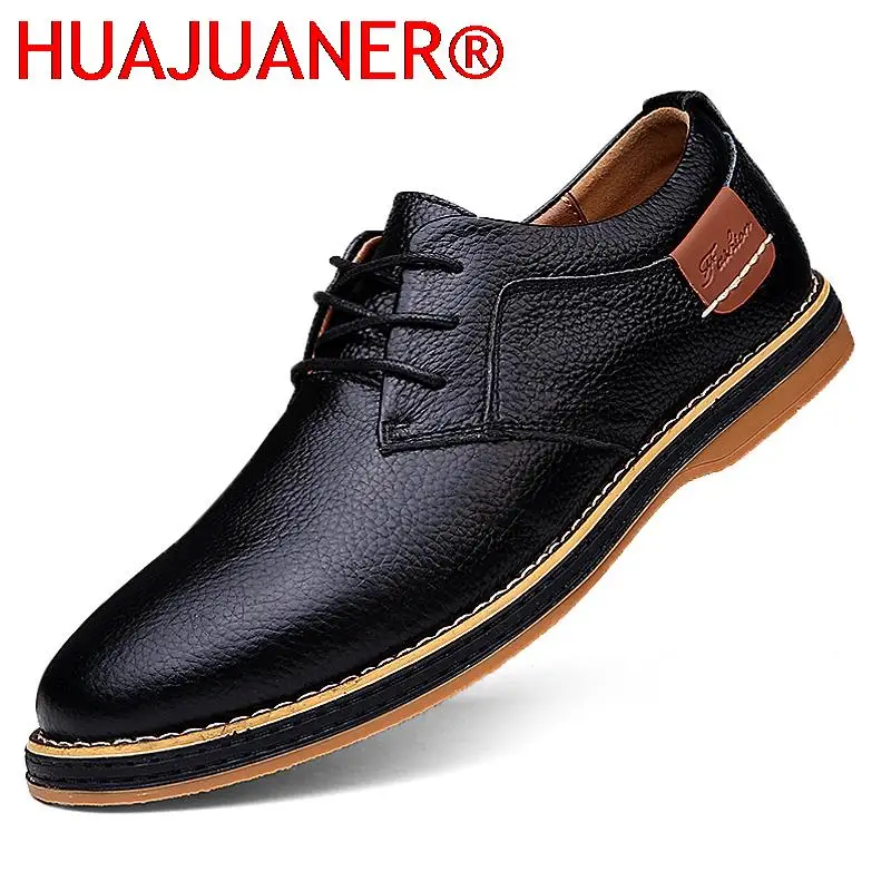 

Men Dress Shoes Genuine Leather Man Oxford Shoes Lace Up Men Casual Moccasins Comfortable Fashion Office Footwear Loafers Male