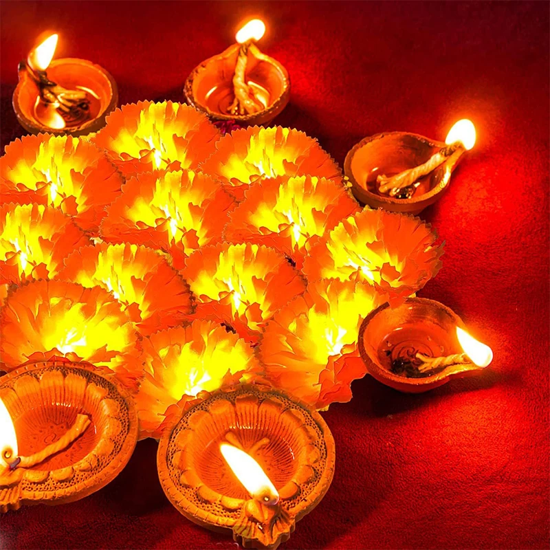 Mexikanische Ringelblume künstliche Blumen Tag der toten DIY Home Outdoor Dekor Halloween Diwali Party 1,5 m Girlande Lichterketten – Detail 10
