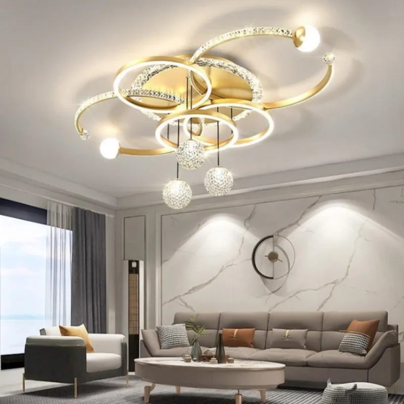 Modern Minimalist LED Ceiling Light Personalized Creative Ring Living Room Bedroom Study Chandelier