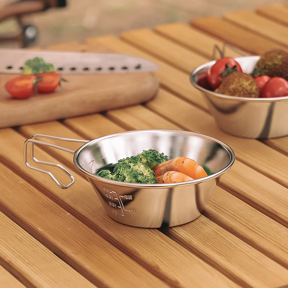 Stainless Steel Foldable Food Bowl for Camping Hiking Picnic
