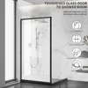 Shower Semi-Framed Glass Panel, Shower Screen, 5/16" (8mm) Tempered Glass Shower Door, Fit for Walk-in Bathroom, Matte Black 2