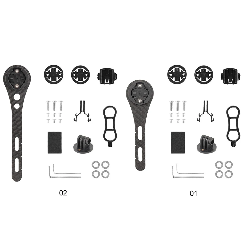 Carbon Fiber Bicycle Computer Holder Road Bike Cycling Stopwatch Speedometer Mount Holder for Garmin Bryton Wahoo