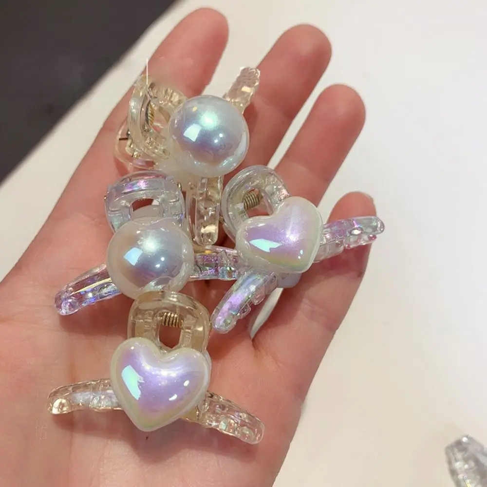 

Acrylic Shark Grab Clip Love Heart Shell Bead Small Hair Claw Korean Style Hairpins Mermaid Color Women Hair Accessories