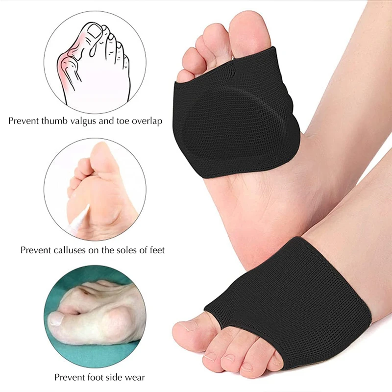 Forefoot Pads 2pcs Metatarsal Pads for Women and Men Ball of Foot Pain Relief Insoles Half Sock Support Soft Gel Cushion