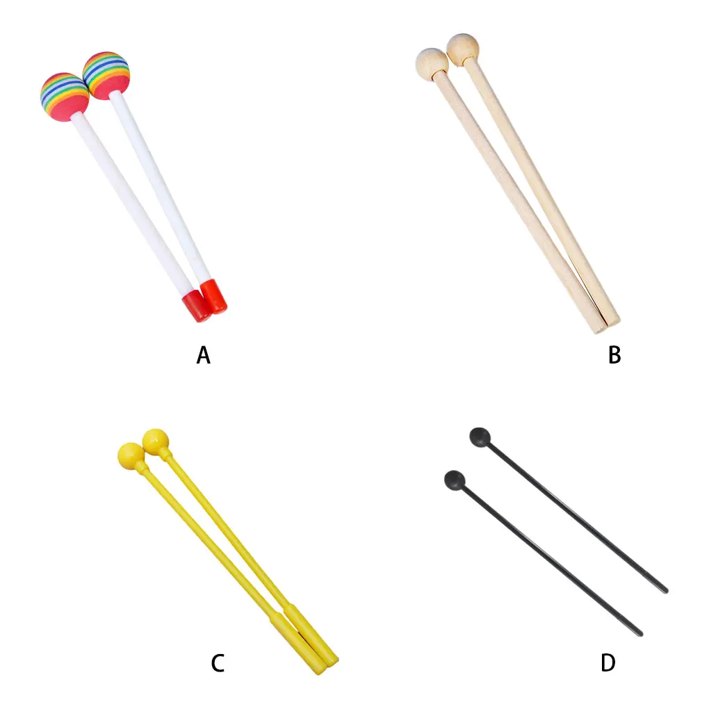 Colorfast And Odorless Wood Made Drumsticks For Xylophone Beater Safe For Kids Toddler Toy Tempo Rainbow Accessory For drumstick grips