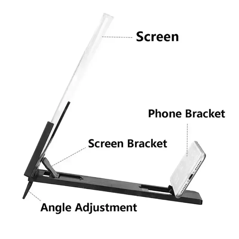 Mobile Phone Screen Amplifier Foldable 3D High-definition Landscape TV Movie Amplifier 14 inch Display Screen Phone Holder Stand