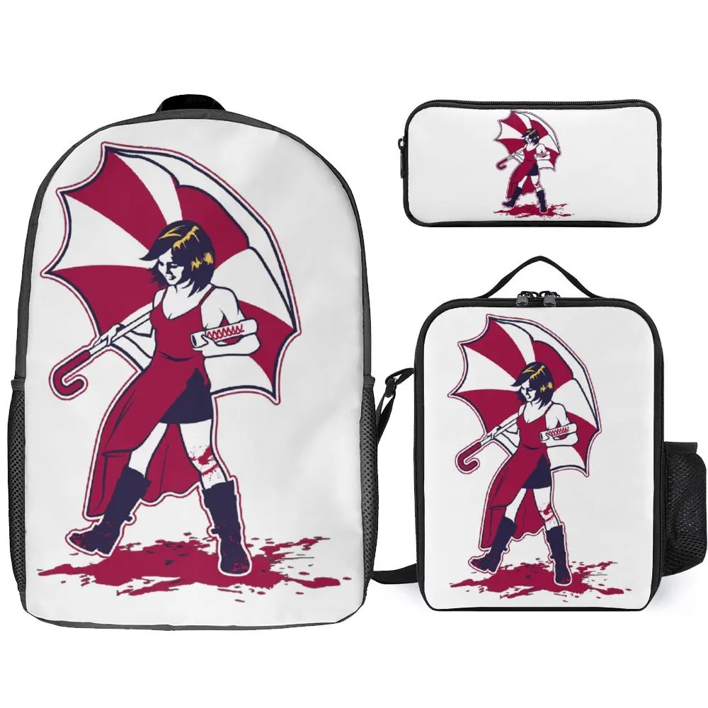 

Umbrella Corp Arklay Lab Research Staff 1 Durable Cozy Lunch Tote 3 in 1 Set 17 Inch Backpack Lunch Bag Pen Bag Schools Funny