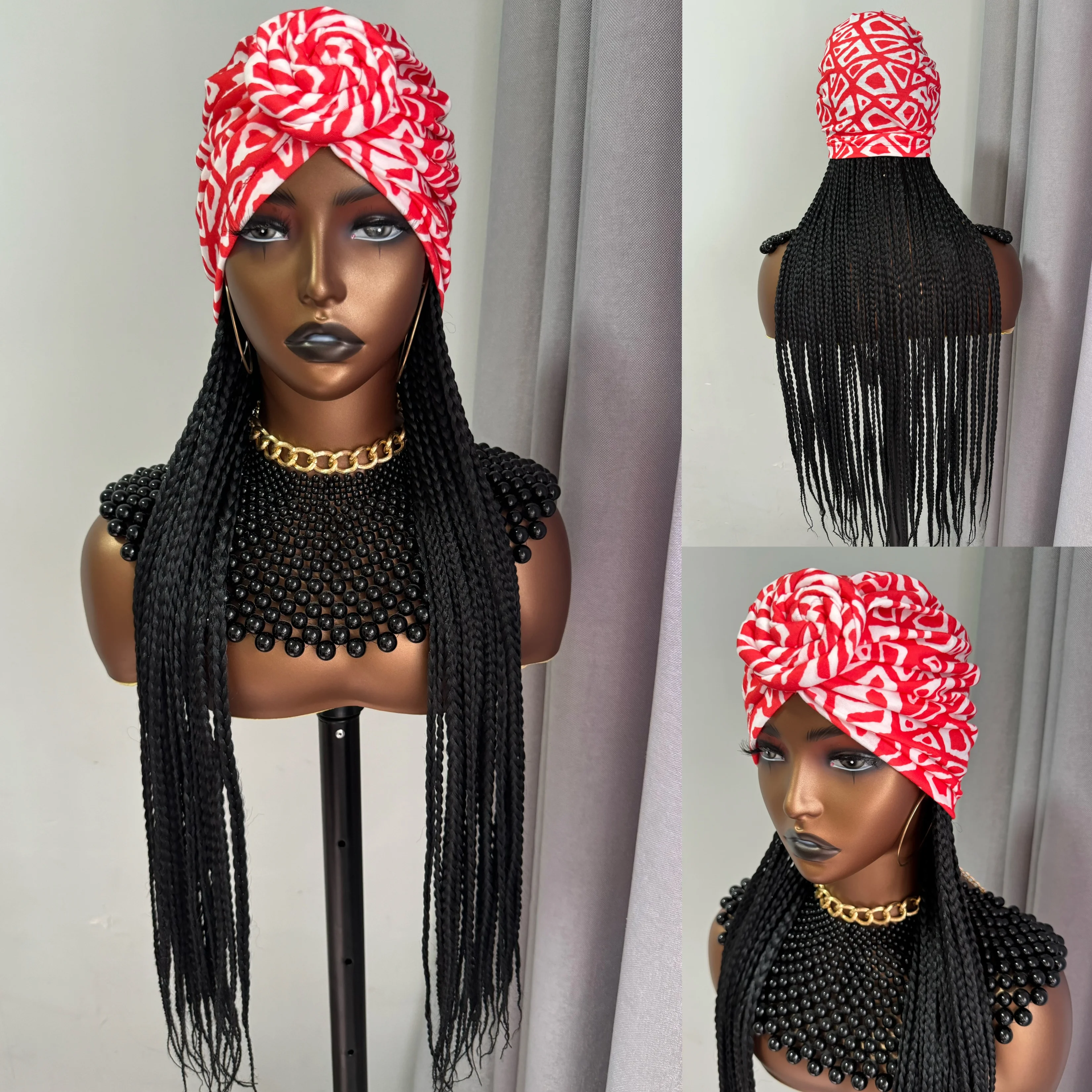 Head Wrap Styles Box Braid Hairstyles With Bandana WIGERA Long