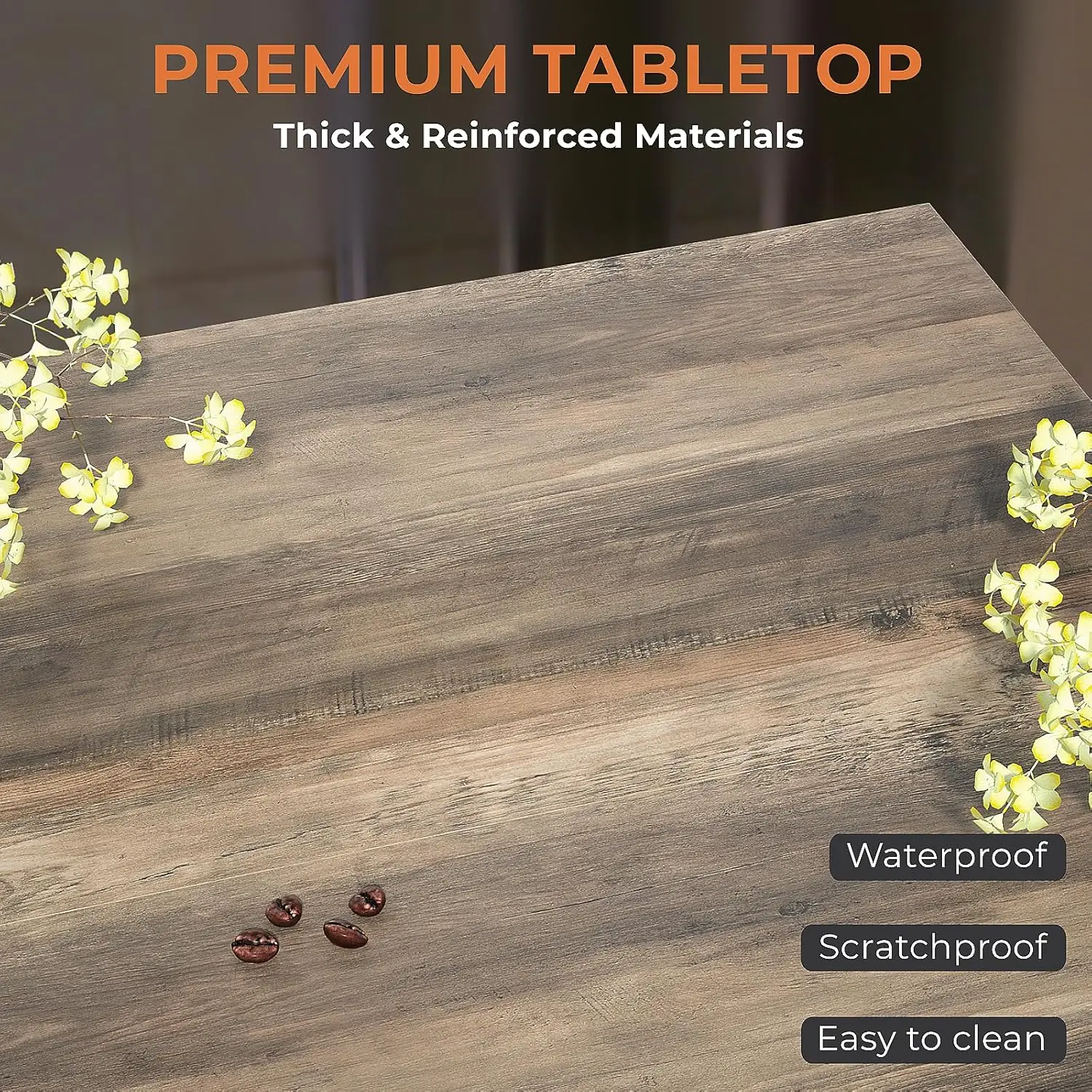 Coffee Table with Storage for Living Room, Small Square Center Tables with Seamless One-Piece Tabletop Farmhouse Style 6