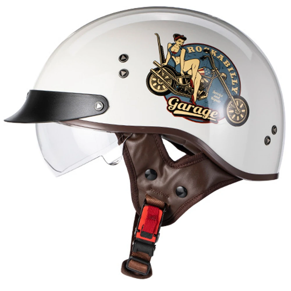 

New Retro Motorcycle Helmet Four Seasons Helmet Half Face Motorbike Crash Helmet Moto Riding Scooter Men Motorcycle Half Helmets