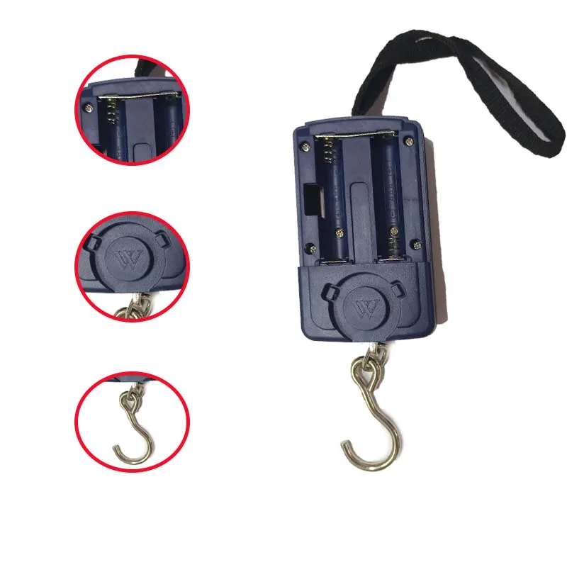 40kg/10g Mini Digital Scale for Fishing Luggage Travel Weighting Steelyard Hanging Electronic Hook Scale Kitchen Weight Tool