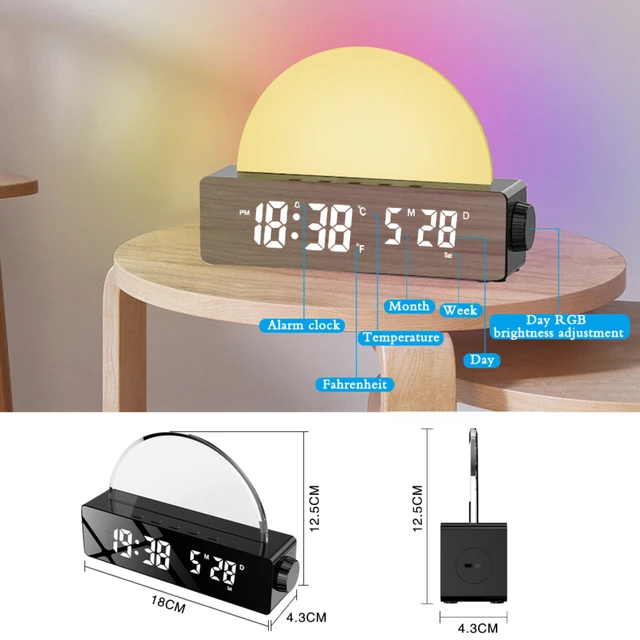 Energize your mornings with this chic and contemporary sunrise alarm clock for a personalized and lively start to your day. Cust 6