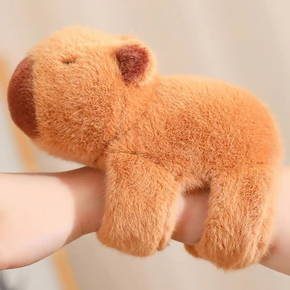 Cute Capybara Clap Circle Soft Animal Wristband Capybara Plush Bracelet Cartoon Slap Bracelets Car Decoration Stuffed Animal 2