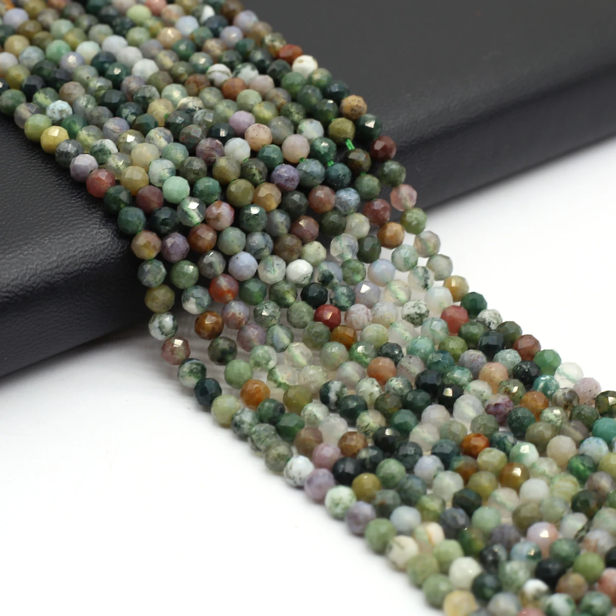 

Natural Round Indian Agate Stones Beads Faceted Loose Spacer Beads 4mm for Jewelry Making DIY Necklace Bracelet Accessories