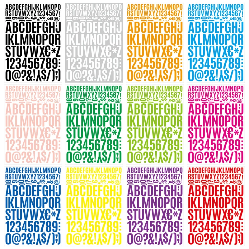 Decorative Stickers 1-2inch Colorful English Alphabet Letters Stickers DIY Scrapbooking Journal Stationery Gift