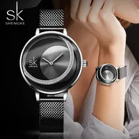 Shengke SK Fashion Top Luxury Brand Women Quartz Wristwatches Creative Design Thin Ladies Wrist Watch For Female Montre Femme 2
