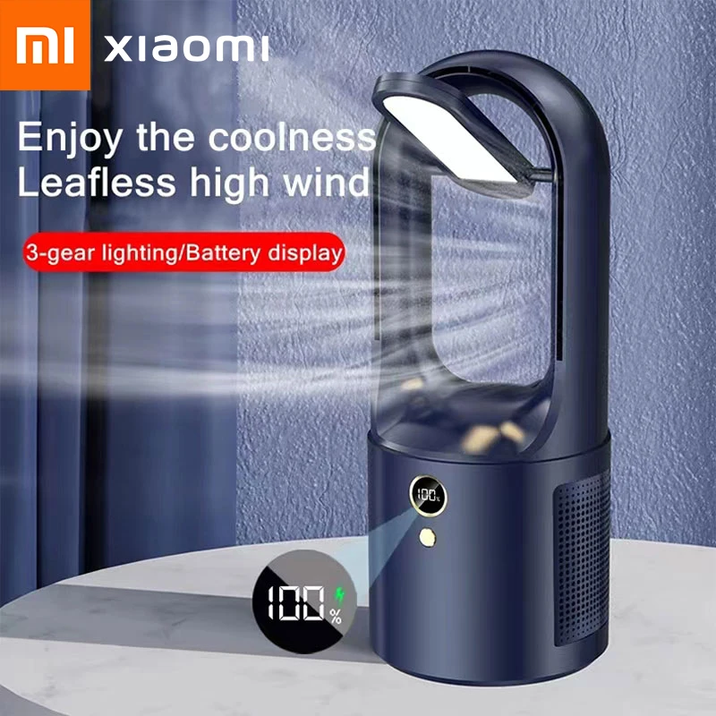 Xiaomi Mijia Electric Bladeless Table Fan Cooler USB Charging Portable  Wireless Mini Cooling Fan Ultra Quiet LED Night Light - AliExpress