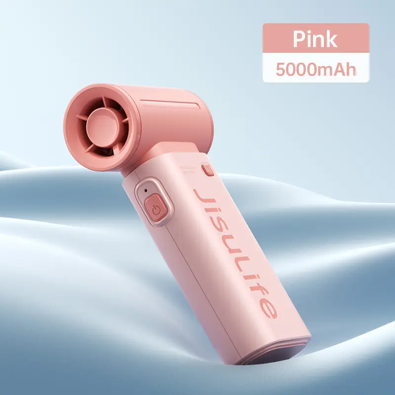 JISULIFE Handheld Turbo Fan, Super Strong Wind, 5 Speeds, Long Battery Life, 5000mAh USB Rechargeable, Multipurpose Pocket Fan - Image 10