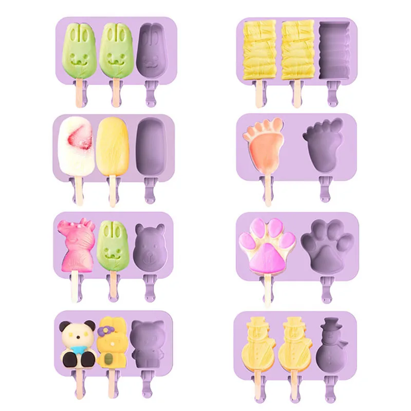 Cute Ice Pop Molds Reusable With Lid Silicone Popsicle Molds Cartoon Shape  Ice Cream Mold For Kids - Buy Cute Ice Pop Molds Reusable With Lid Silicone  Popsicle Molds Cartoon Shape Ice