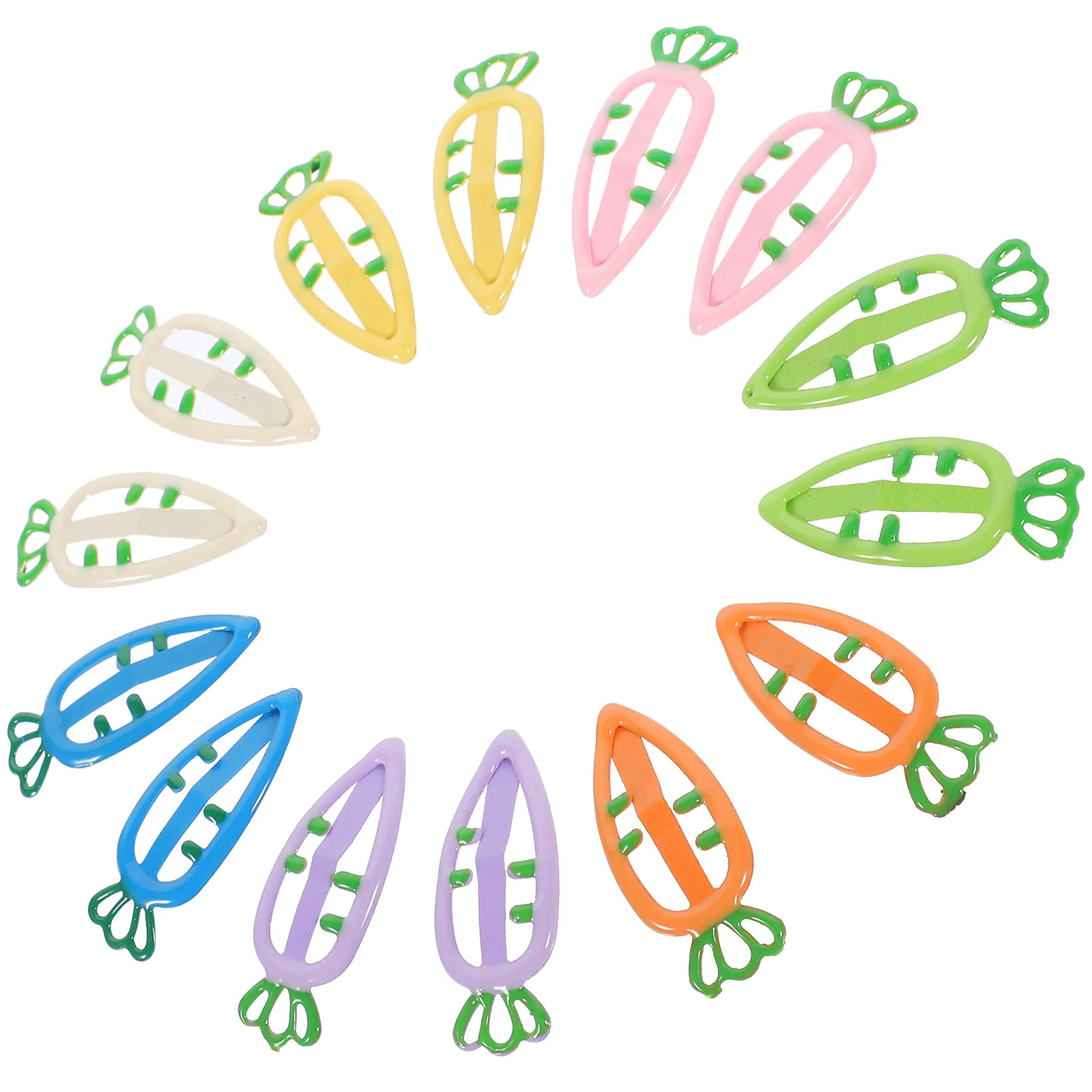14Pcs 캔디 컬러 당근 스냅 헤어 클립 작은 일상 파티 연회를 위한 귀여운 작은 헤어 클립 액세서리