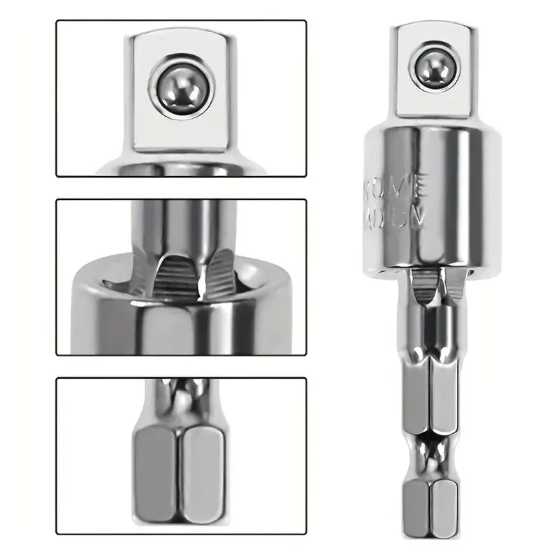 360&deg;electric Drill Air Screwdriver Sleeve Universal Adapter Hexagonal Handle to Square Head Rotary Adapter Connect Rod Tool
