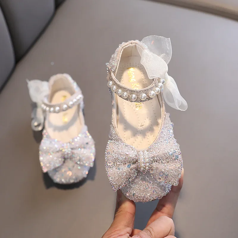 Girls Princess Flats Leather Shoes H05273