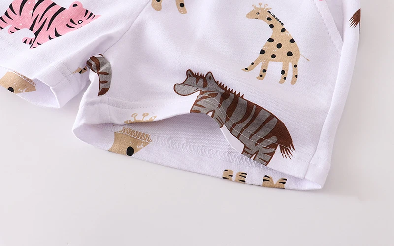 Summer Baby Boys Short Pants Cotton Soft and Comfort Children's Clothing Wear Cartoon Animals Giraffe Kids