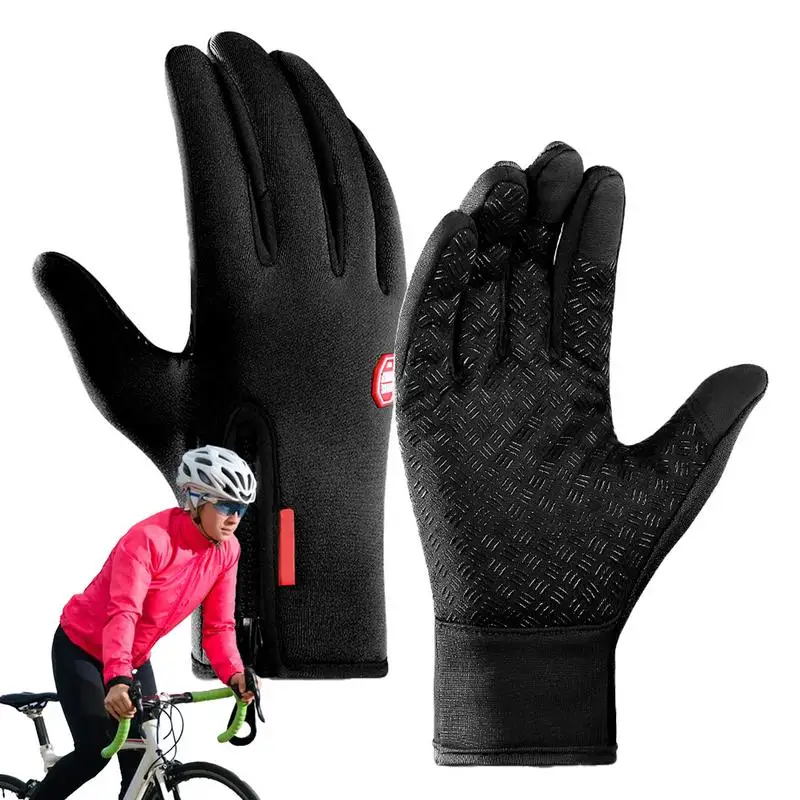 

Winter Gloves Touchscreen Gloves Touchscreen Windproof Waterproof Cycling Gloves Warm Full Finger Mittens Winter Riding Gloves