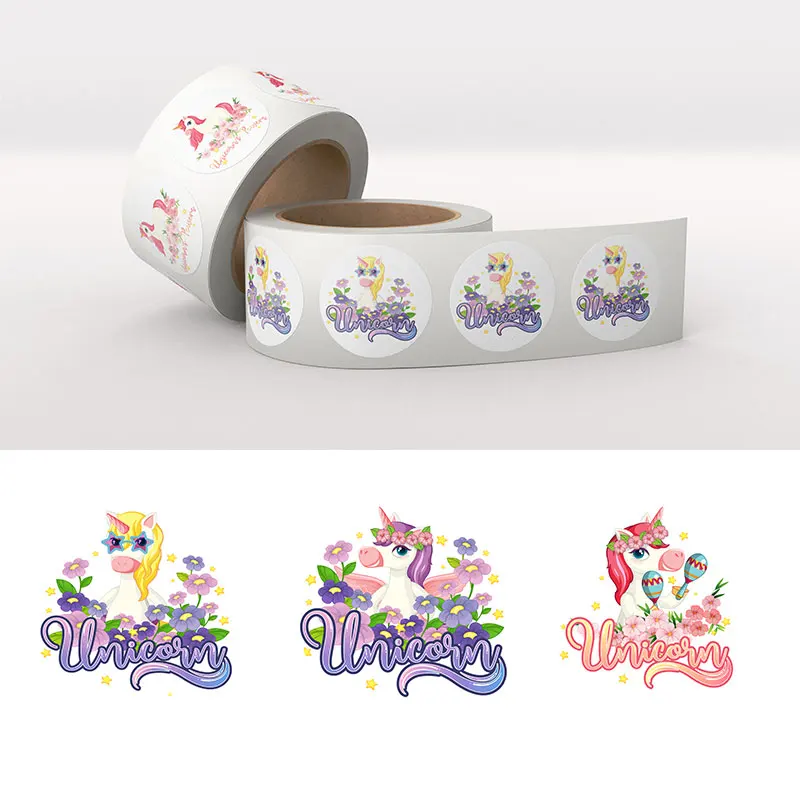 3.5Cm/4.5Cm Adesivi Compleanno Unicorno Bambini Simpatici Cartoni Animati Adesivi Unicorno Baby Shower Bambini Compleanno Adesivo
