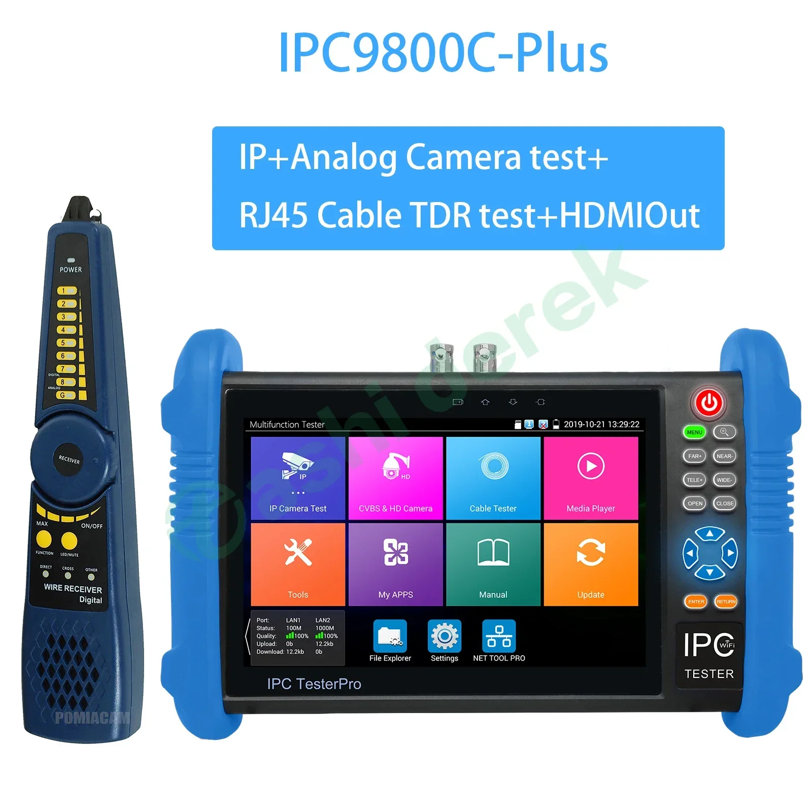 Tester Per Telecamere IP IPC-9800MOVTADHS Plus - Monitor Touch 7'', Per CCTV, HDMI, POE, WiFi - Foto 3