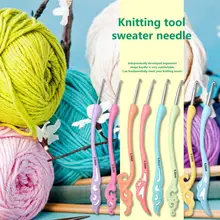 

8Pcs Knitting Needles Sewing Tool Crochet Hooks Vintage Multicolour Soft Handle Sewing Tools