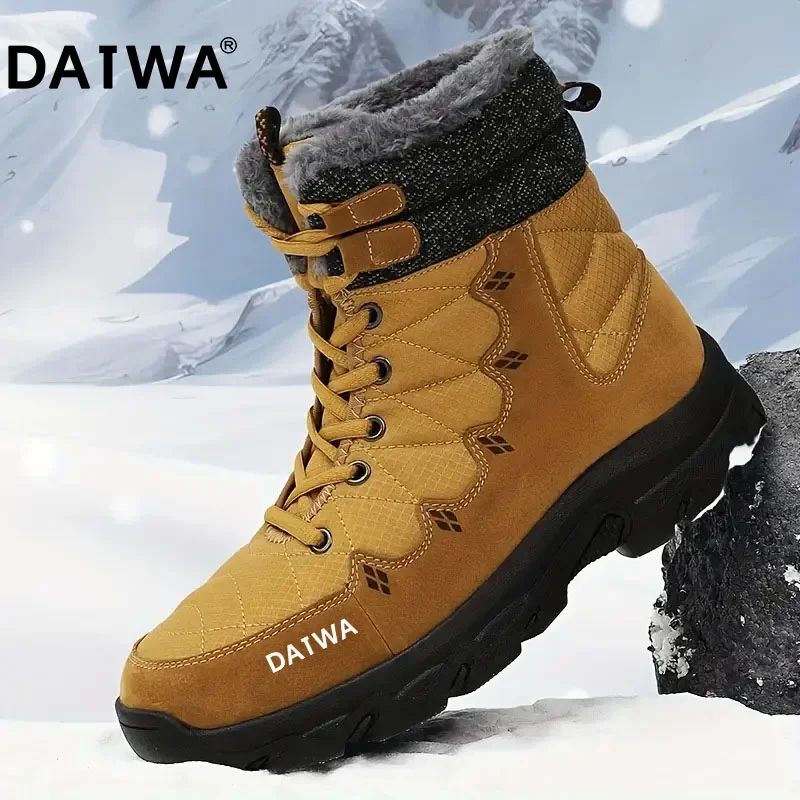 Datwa 남성용 스노우 부츠, 하이 퀄리티 따뜻한 플러시 방수 부츠, 낚시, 야외 낚시, 하이탑, 빅 사이즈 신발, 겨울 신상