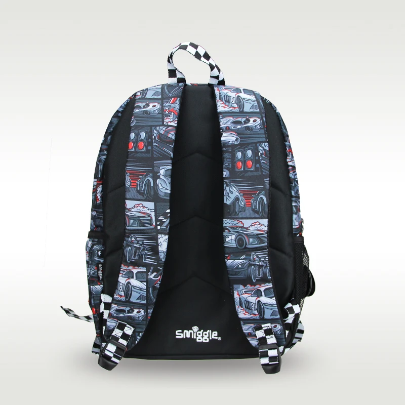 Australia Smiggle original hot-selling children's schoolbag black racing boy cool high-quality schoolbag 16 inches 5