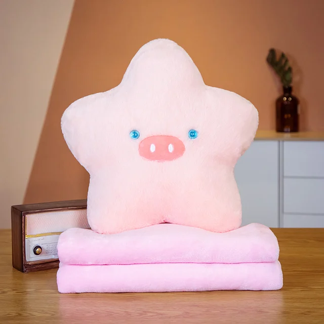 1pc Lovely Plush Star Pillow Kawaii Bear Soft Pillow With Blanket Cushion Cute Stuffed Plush Toys For Children Baby Kids Gift