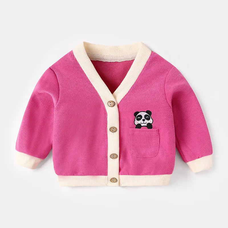 Ins Spring Autumn Baby Girl Cardigans Toddler Infant Girls Animal Pattern Knitwear Colorful Long Sleeve Kids Girl Outerwear Coat