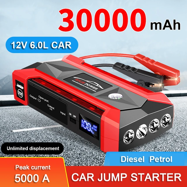 30000mAh Auto Starthilfe für 12V Auto Batterie Booster Ladegerät Tragbare  Auto Notfall Start Power Bank Ausgangs Gerät - AliExpress