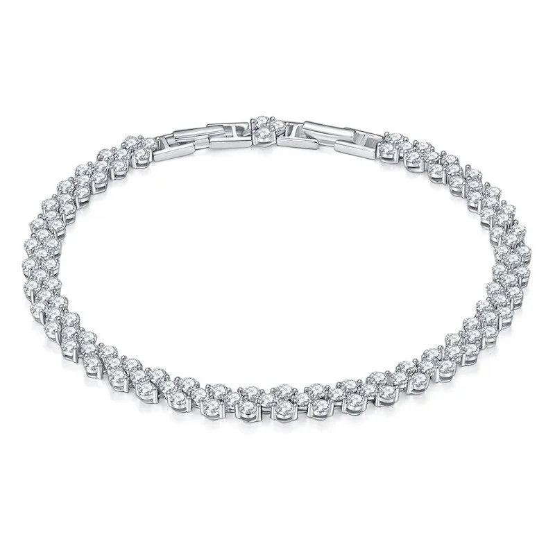 

YUNTONG Lefei Fashion Luxury Classic Trendy Fine Moissanite Irregular V Bracelet For Women 925 Silver Party Elegant Jewelry Gift