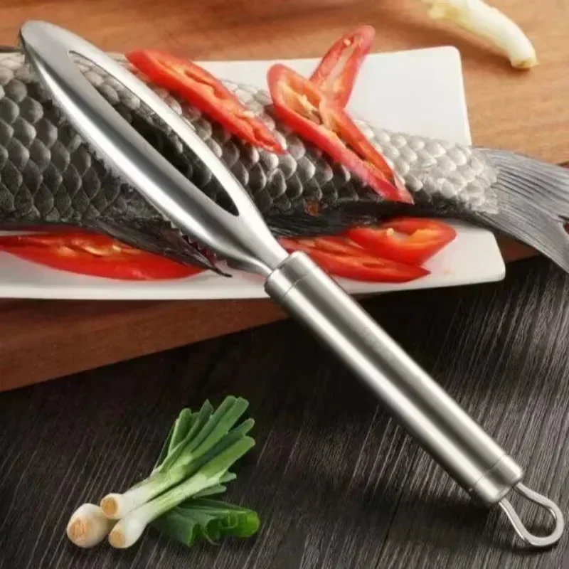 Fish Scales Scraper Stainles Fast cleaner Remove skin brush Cleaning Scraper Peeler bone scaler Tongs tweezers tool
