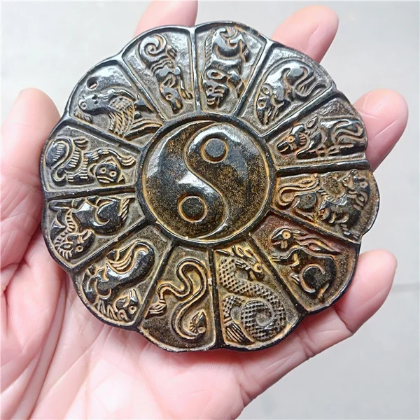 

Antique crafts high ancient jade Tai Chi Zodiac Pendant carved ancient jade brand