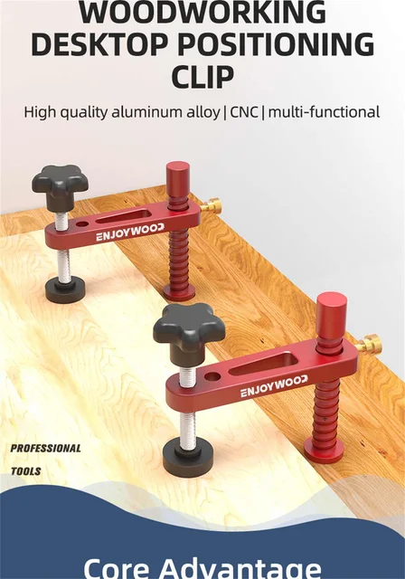 2-Pack 3/4 Inch MFT Bench Dog Clamps - Aluminum Alloy Quick Release Hold Down Clamps For Woodworking - View #2