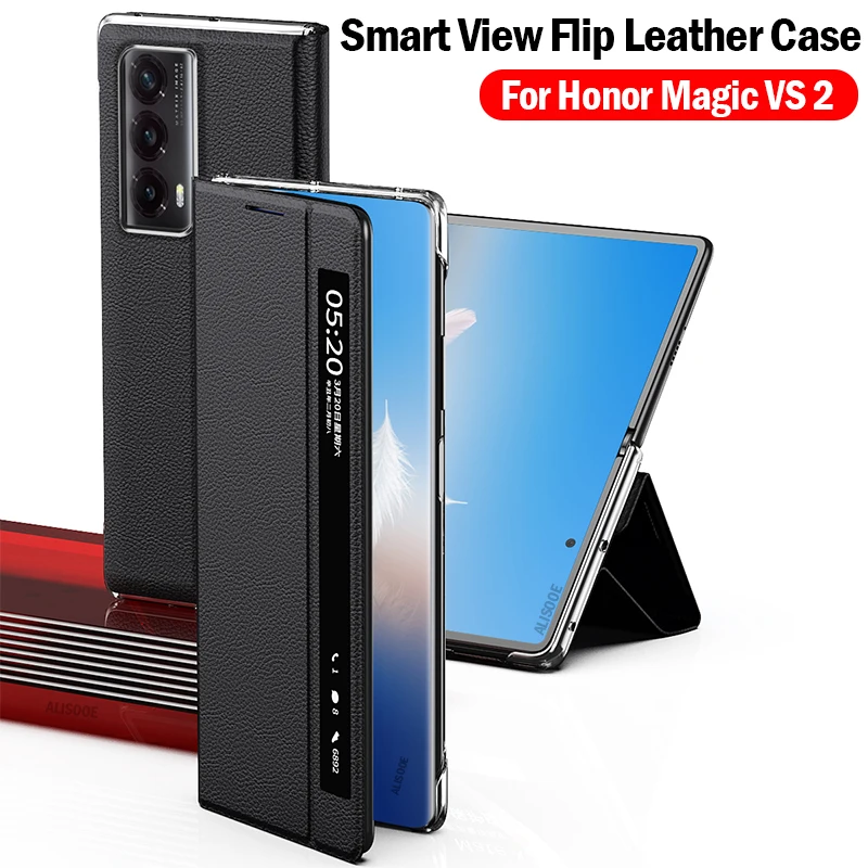 Luxury Leather Smart View Flip Cover for Honor Magic VS 2 - Premium Protection
