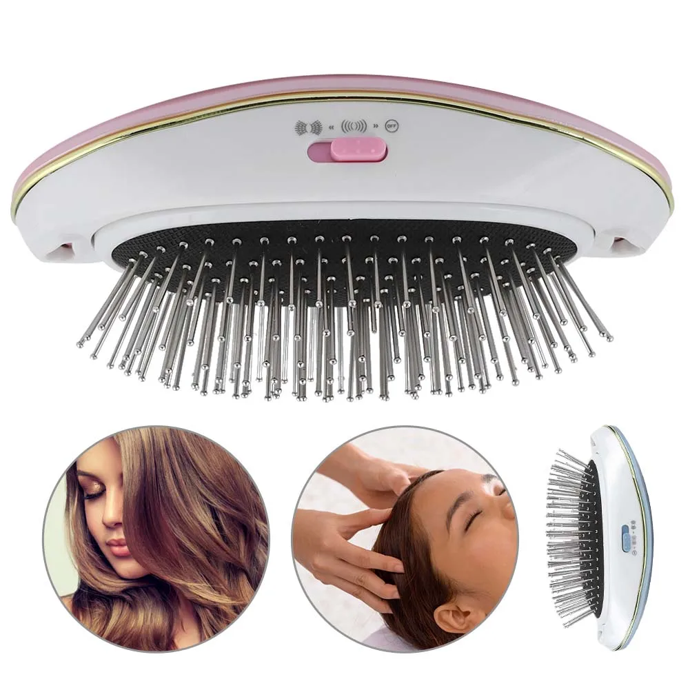 Portable Electric Ionic Hairbrush Takeout Mini Hair Brush Comb Massager Hairbrush Bristle&Nylon Curly Detangle For Styling Tool