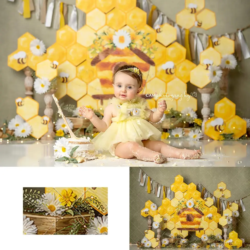 Avezano Sweet As Can Bee Baby Shower Backdrop - View #6