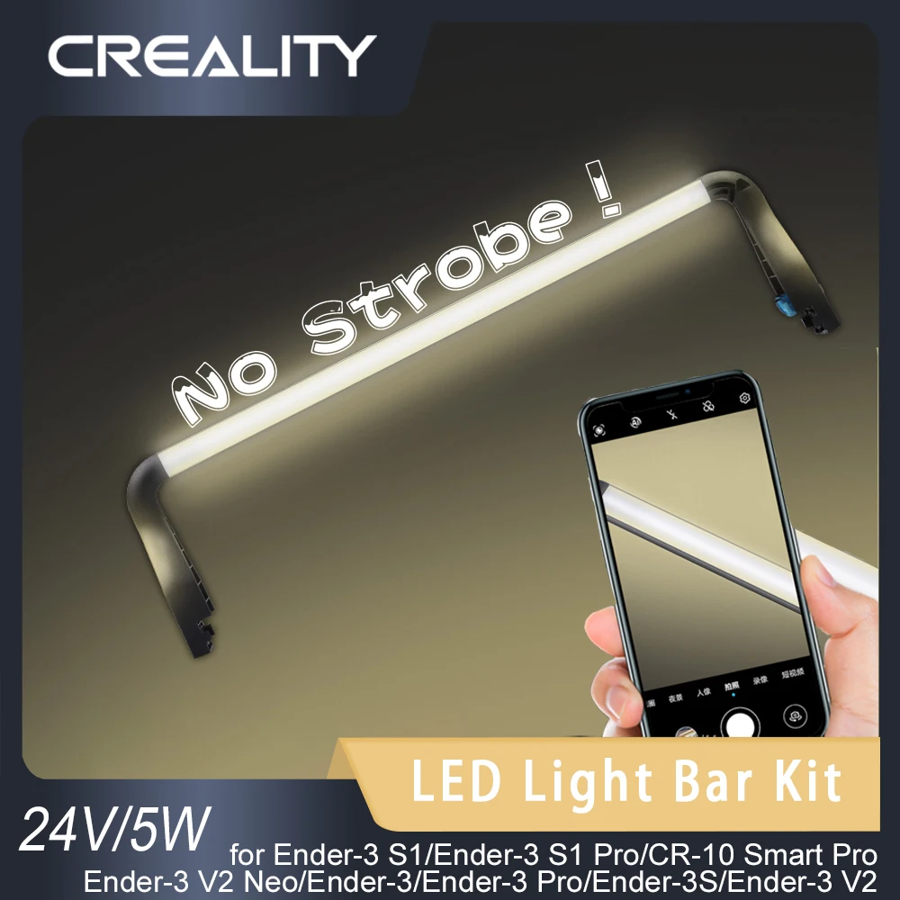 Crialidade-no Strobe Led Light Bar Kit Atualização de Peças da Impressora 3d 24v 5w Ender3 s1 Pro Cr10 Smart Pro Ender-3 v2 Neo Series
