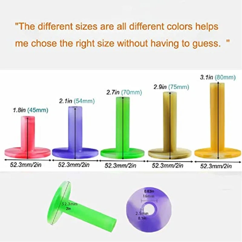 1Pc Rubber Golf Tees 45mm/54mm/70mm/75mm/80mm for Practice and Driving Range Mats Indoor & Outdoor Training Backyard Accessories