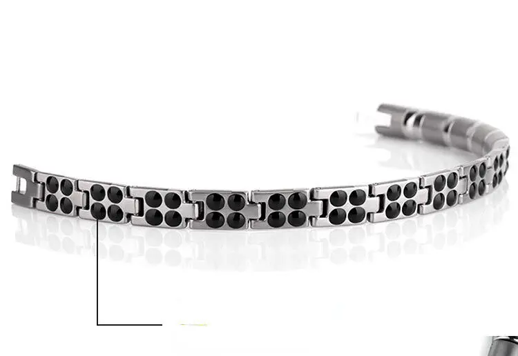 Fashion Pure Titanium Magnetic Energy Bracelet for Men Health Therapy No Allergy No Rust Health Titanium Chain Bracelet 8.5